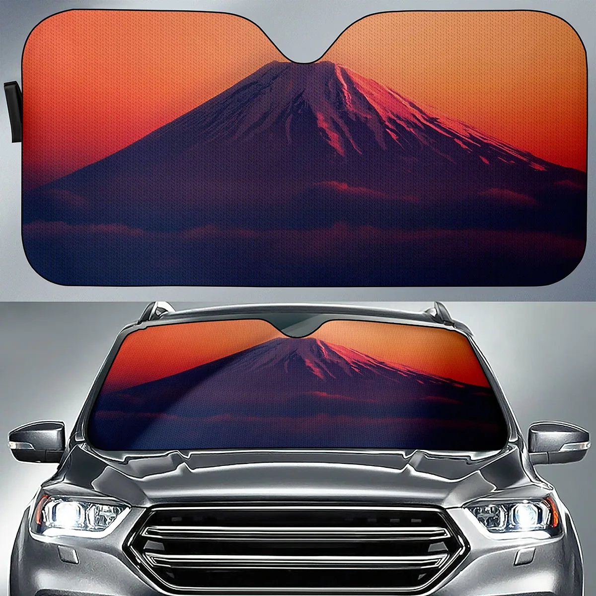 Природа на Японската планината Фуджи Авто козирка предното стъкло, Сгъваеми блокове, UV-козирка, топлинните предпазни Аксесоари за Автомобил Седан и suv . ' - ' . 0