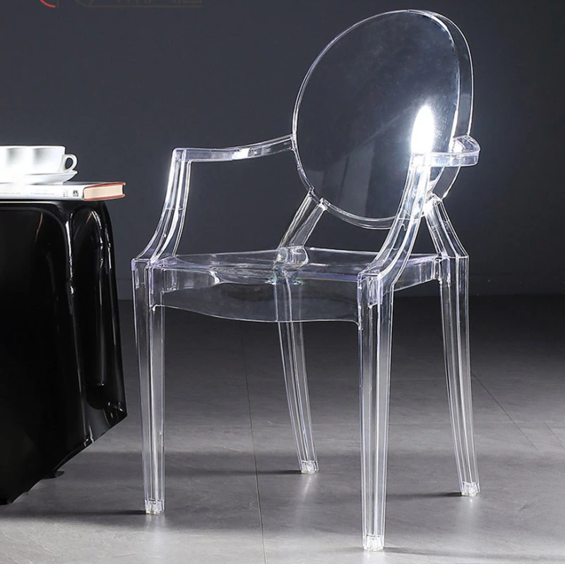 Скандинавски маса за Хранене, Стол за Кухня Акрилен Прозрачен Пластмасов Стол Кристална Стол Дявола Призрак Творческа Дизайнерски Стол За Грим . ' - ' . 1