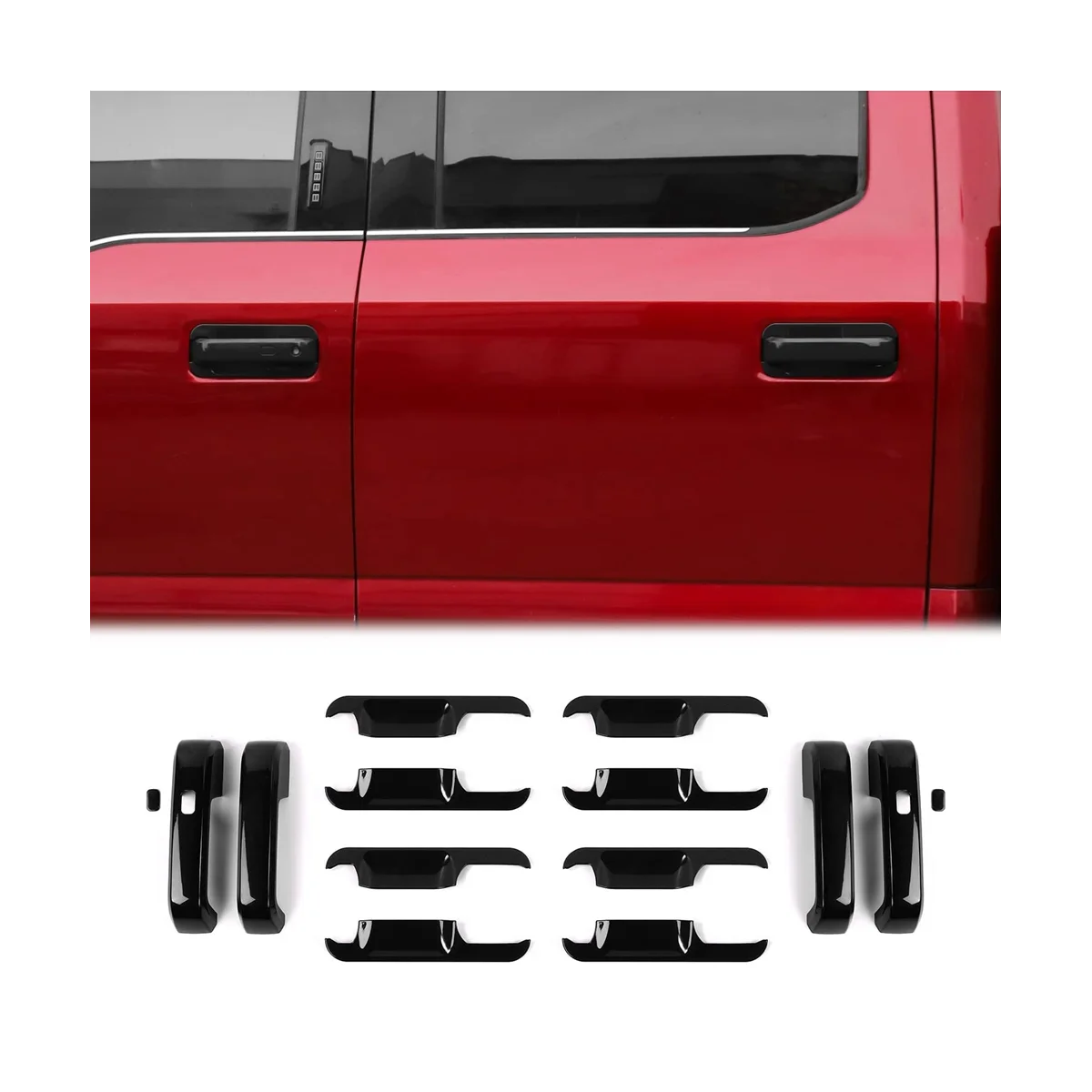 За Ford F150 2015-2020 дръжки на Вратите седалките + защитни капачки вратата на купата на аксесоари за украса -ABS черна . ' - ' . 1