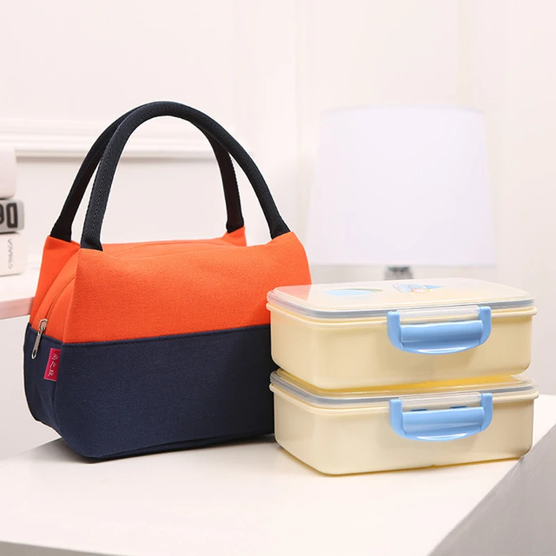 Маркови холщовые чанти за обяд за жени, Модни Преносима термоизолированная чанта-обяд-бокс, чанта-тоут, чанта за обяд за деца, училищна кошница за пикник . ' - ' . 1