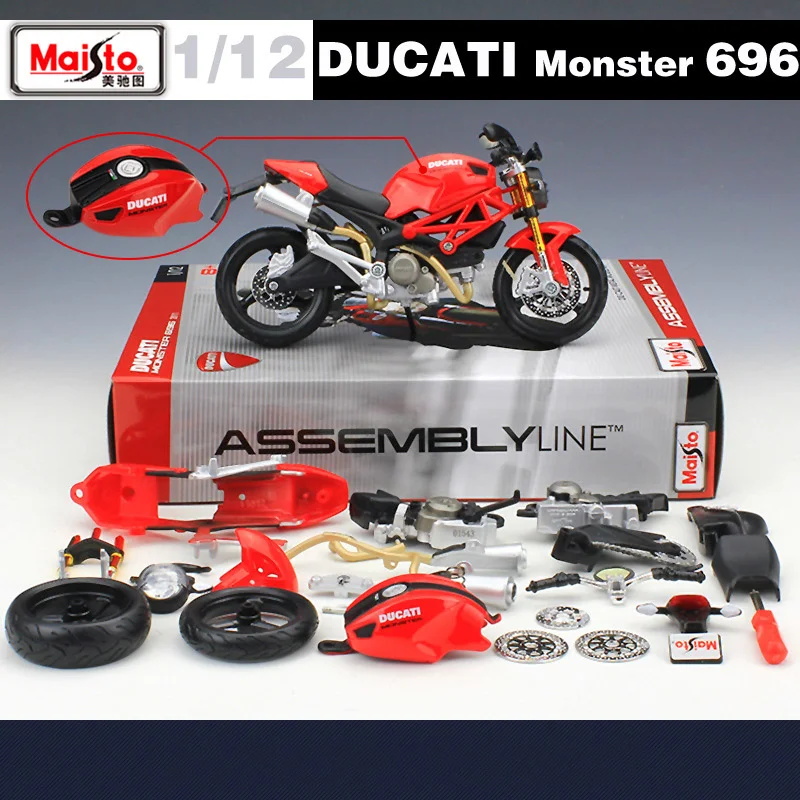 Версия монтаж на Maisto 1:12 DUCATI Monster 696 Сплав Състезателна Модел на мотоциклет, Формовани под натиска на Улицата Модел на мотоциклет, Детска играчка За Подарък . ' - ' . 1