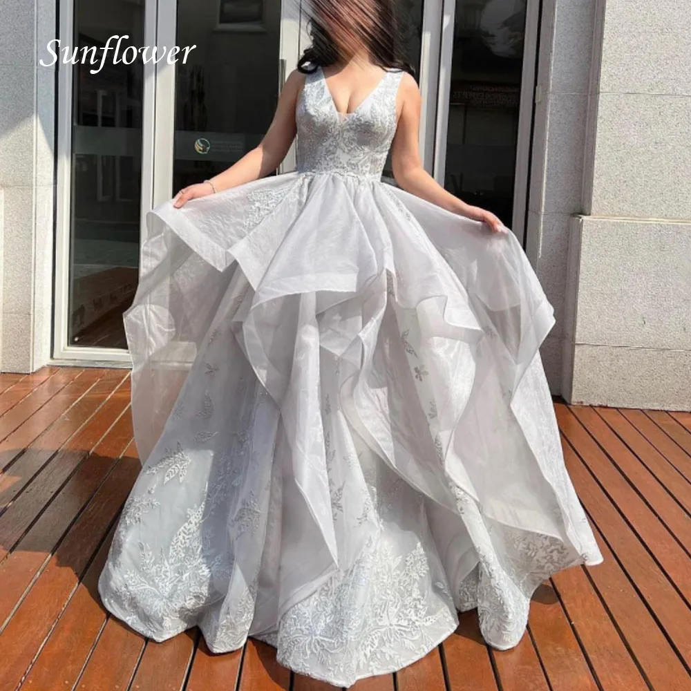 Вечерна рокля трапецовидна форма с дълбоко V-образно деколте във формата на Семе 2023, Тюлевые тънки дантелени апликации с дължина до пода, висококачествени рокли за бала на поръчка . ' - ' . 0