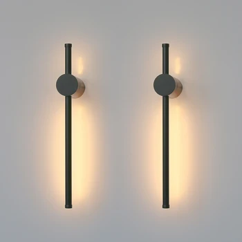 2 бр. Led монтиран на стената лампа с дълга панделка, въртящи за хол, спални, коридор, кабинет, Декоративни осветителни тела