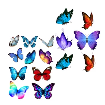 2 Листа Стикери броня с пеперуди, Моделът, преден Капак, таван, PVC Стикери Пеперуди-медицински сестри