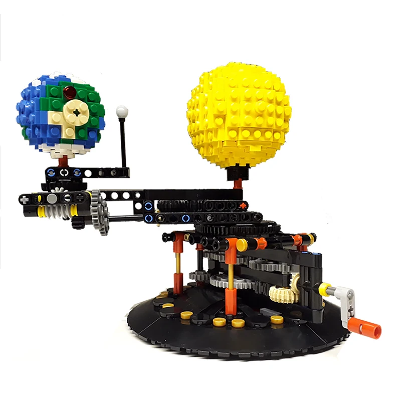 MOC Creative Земята, Луната и Слънцето 4477 Идеи Orrery Spin Model WORLD САМ Диамантени Мини Микро Строителни Блокове Комплекти Тухли Играчки Подаръци . ' - ' . 1