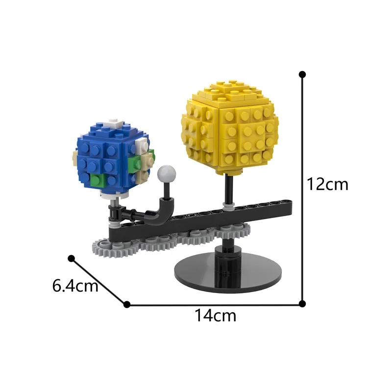 MOC Creative Земята, Луната и Слънцето 4477 Идеи Orrery Spin Model WORLD САМ Диамантени Мини Микро Строителни Блокове Комплекти Тухли Играчки Подаръци . ' - ' . 5