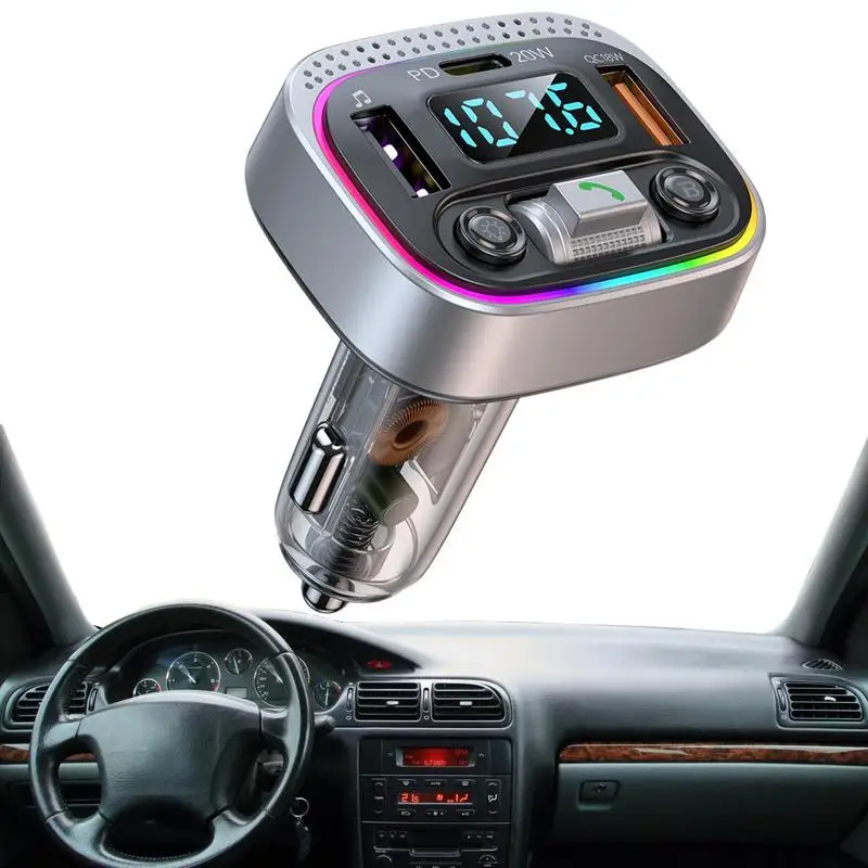 Автомобилен Bluetooth предавател 5.0 FM, Авто радиомодулятор, MP3 плейър, Автоматичен Безжичен музикален плейър с усилвател и 3 USB порта . ' - ' . 1