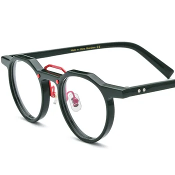2022 Ацетатная Рамки За очила, мъжки Ретро Кръгли рамки за очила по рецепта, Дамски Луксозни Нови Реколта Оптични очила за късогледство