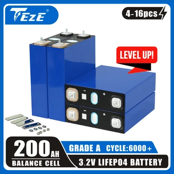 2023 Нов 3.2 В 4-16 бр 200Ah LiFePO4 Батериите Клас A с QR-код Акумулаторна Bateria 