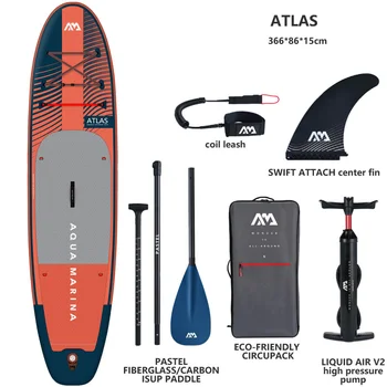 2023 нова AQUA MARINA 366*86*15 см надуваема дъска за сърф стойка гребло ATLAS дъска за сърф водни спортове sup дъска лодка сал