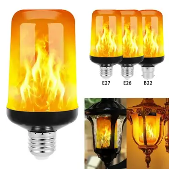 2023 Нова Led лампа с Пламък E27 E26 B22, Креативната Led Лампа С Блестящия Эмуляцией, Топла Led лампа С динамичен Ефект на Пламъка, Царевичен Лампа, нощна светлина
