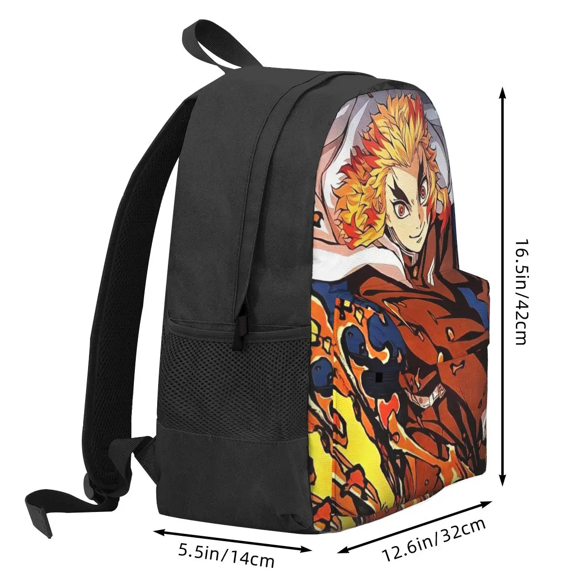 Скъпа Раница Demon Slayer Rengoku Kyojuro, велосипедни раници, мъжки ученически чанти с цветен модел, стилна раница . ' - ' . 1