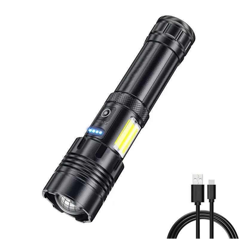 Супер Ярък XHP50 Мощен led фенер Power Bank Факел Light USB Акумулаторна походный тактически фенер с КОЧАН лампа . ' - ' . 5