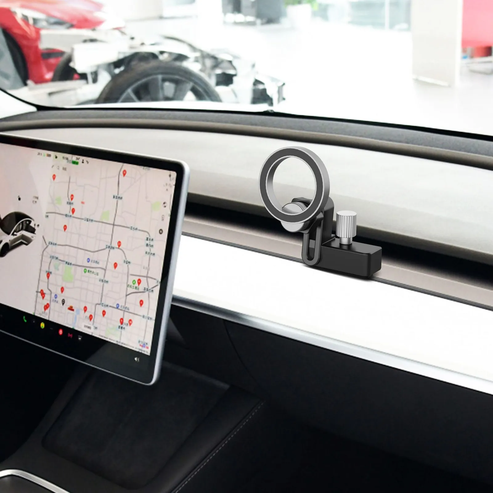 Магнитен държач телефон за автомобил, съвместимост на отдушник, поставка за мобилен телефон, смартфон с GPS, Универсална, за Tesla Model 3 Y, Автоаксесоари, Новост . ' - ' . 4