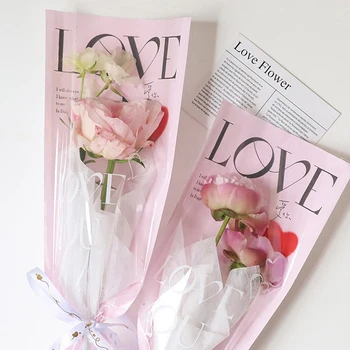 20pcs Флористические Торбички за опаковане на Цветя, Пластмасови Единични Розови пакети Цветя Амбалажна хартия Рози за 