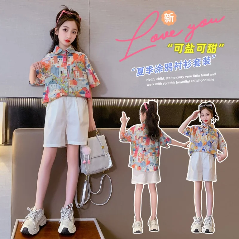 Летни дрехи За момичета, Набор в Горната и долната дрехи за Момичета от 4 до 16 Години, на Новост на Пролетта 2023 Г., Детски Връхни Облекла в Корейски Стил за малките деца . ' - ' . 1