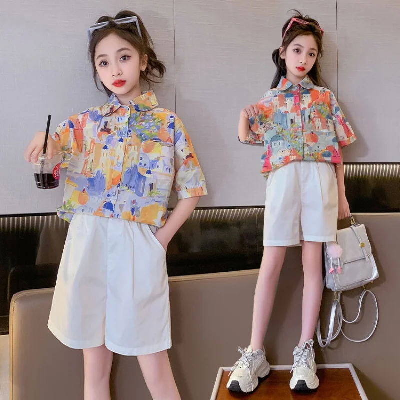 Летни дрехи За момичета, Набор в Горната и долната дрехи за Момичета от 4 до 16 Години, на Новост на Пролетта 2023 Г., Детски Връхни Облекла в Корейски Стил за малките деца . ' - ' . 3