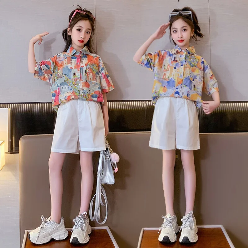 Летни дрехи За момичета, Набор в Горната и долната дрехи за Момичета от 4 до 16 Години, на Новост на Пролетта 2023 Г., Детски Връхни Облекла в Корейски Стил за малките деца . ' - ' . 4