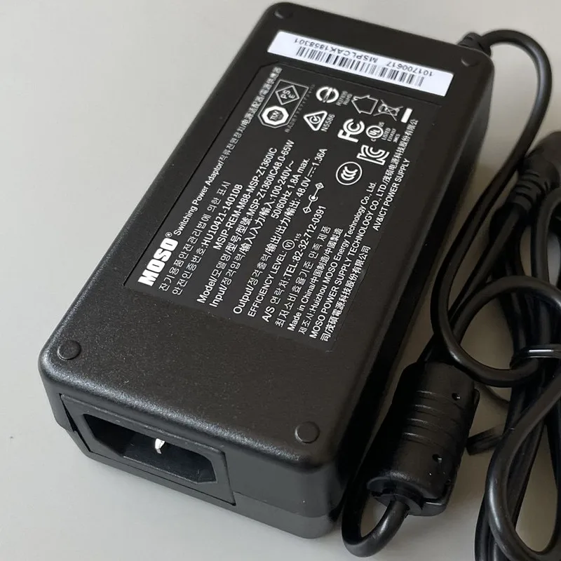 Оригинален MOSO 48V 1.36 A 65W Адаптер ac Зарядно устройство За Видео Hikvision POE захранване на МПП-Z1360IC48.0-65W HU10421-14010A . ' - ' . 3