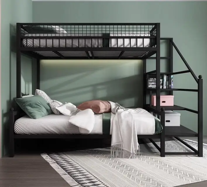 Двуетажно легло от ковано желязо Малък апартамент модерна проста висока и ниска легло Двуетажно легло желязо легло двуетажно легло . ' - ' . 2