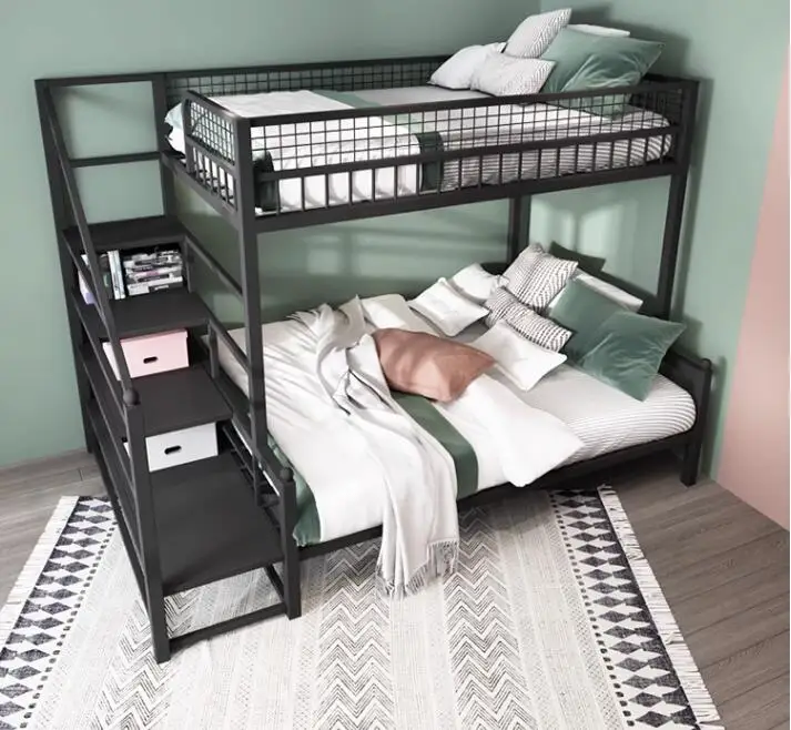 Двуетажно легло от ковано желязо Малък апартамент модерна проста висока и ниска легло Двуетажно легло желязо легло двуетажно легло . ' - ' . 5