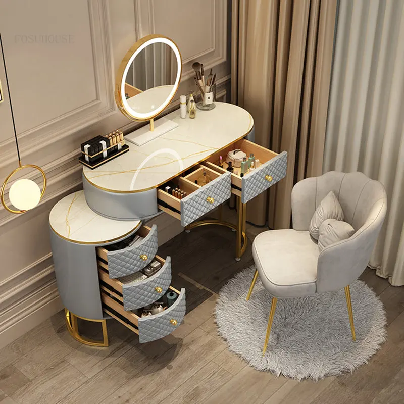 Модерни Европейски Скринове, мебели за Спални, Лесен Луксозен шкаф за съхранение на козметика, Вградени модерни минималистичные тоалетни масички . ' - ' . 2