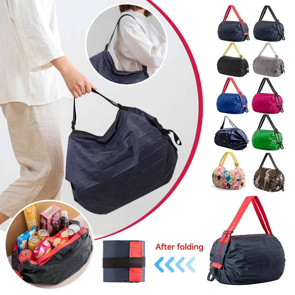 Нова Множество Сгъваема Чанта за Пазаруване, Розова Водоустойчива чанта от плат Оксфорд, Пътна Плажната Чанта за супермаркет, Преносим чанта за съхранение на продукти . ' - ' . 2