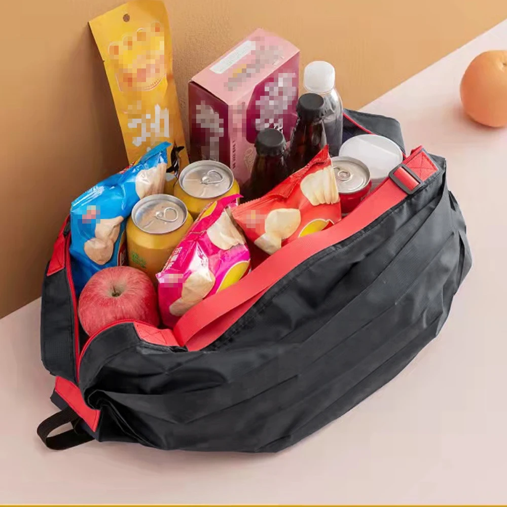 Нова Множество Сгъваема Чанта за Пазаруване, Розова Водоустойчива чанта от плат Оксфорд, Пътна Плажната Чанта за супермаркет, Преносим чанта за съхранение на продукти . ' - ' . 5