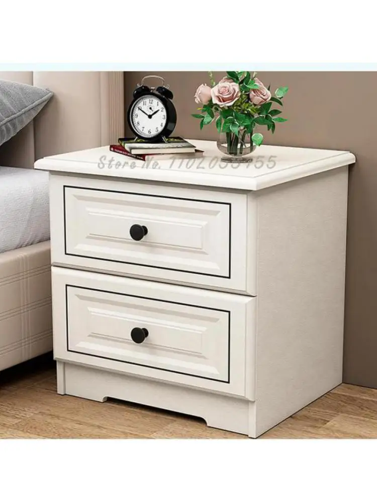 Лека луксозно нощно шкафче прост модерен бял нощни шкафче в скандинавски стил, икономичен, лесен шкафче за спалня в комплект . ' - ' . 1
