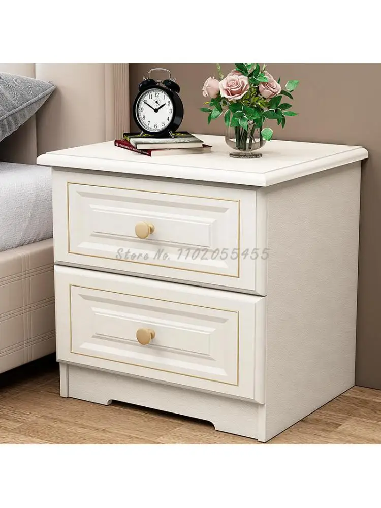Лека луксозно нощно шкафче прост модерен бял нощни шкафче в скандинавски стил, икономичен, лесен шкафче за спалня в комплект . ' - ' . 4