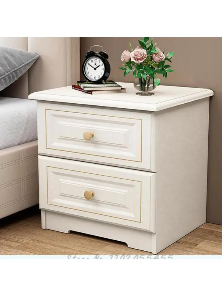 Лека луксозно нощно шкафче прост модерен бял нощни шкафче в скандинавски стил, икономичен, лесен шкафче за спалня в комплект . ' - ' . 5