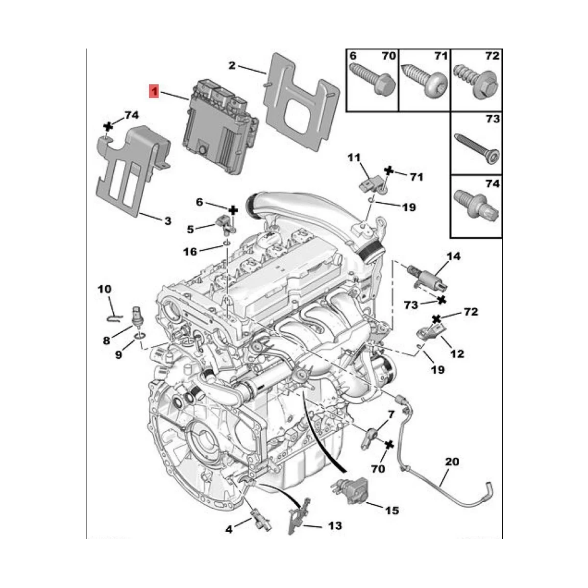9822418880 Модул за управление на двигателя на автомобила ECU MED17.4.4 за suv на Peugeot 3008 5008 . ' - ' . 5