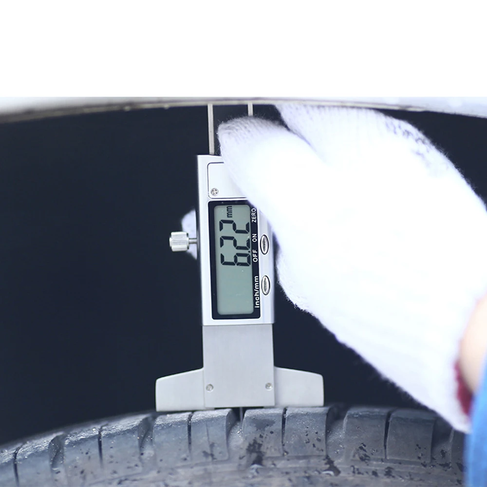 0-25 мм Цифров Измерител на Дълбочината на протектора на автомобилните гуми Измервателен Инструмент За Измерване на Дебелината на апарати, спирачни накладки, гуми за обувки, Мониторинг гуми . ' - ' . 3
