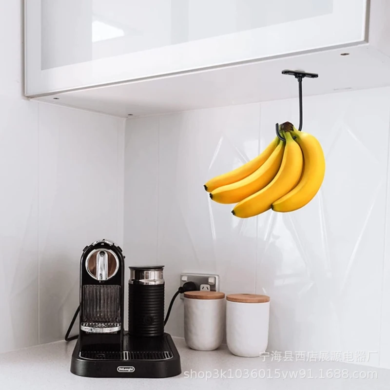 Самоклеящийся кука-банан, Метална закачалка-банан под шкаф, Кука за банани или други кухненски аксесоари, за съхранение на банани . ' - ' . 2