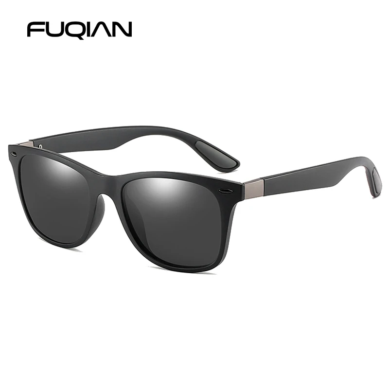 Спортни Поляризирани Слънчеви очила, Мъжки, Женски Класически Квадратни Пластмасови Слънчеви Очила За Шофиране, Мъжки Модни Черни Външни нюанси UV400 . ' - ' . 2