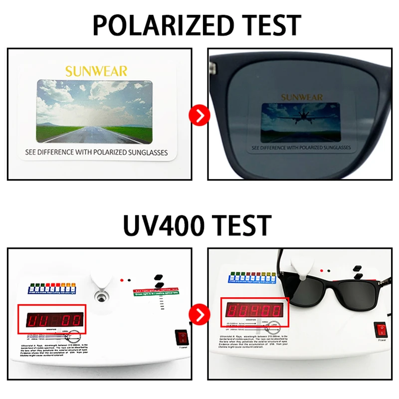 Спортни Поляризирани Слънчеви очила, Мъжки, Женски Класически Квадратни Пластмасови Слънчеви Очила За Шофиране, Мъжки Модни Черни Външни нюанси UV400 . ' - ' . 5