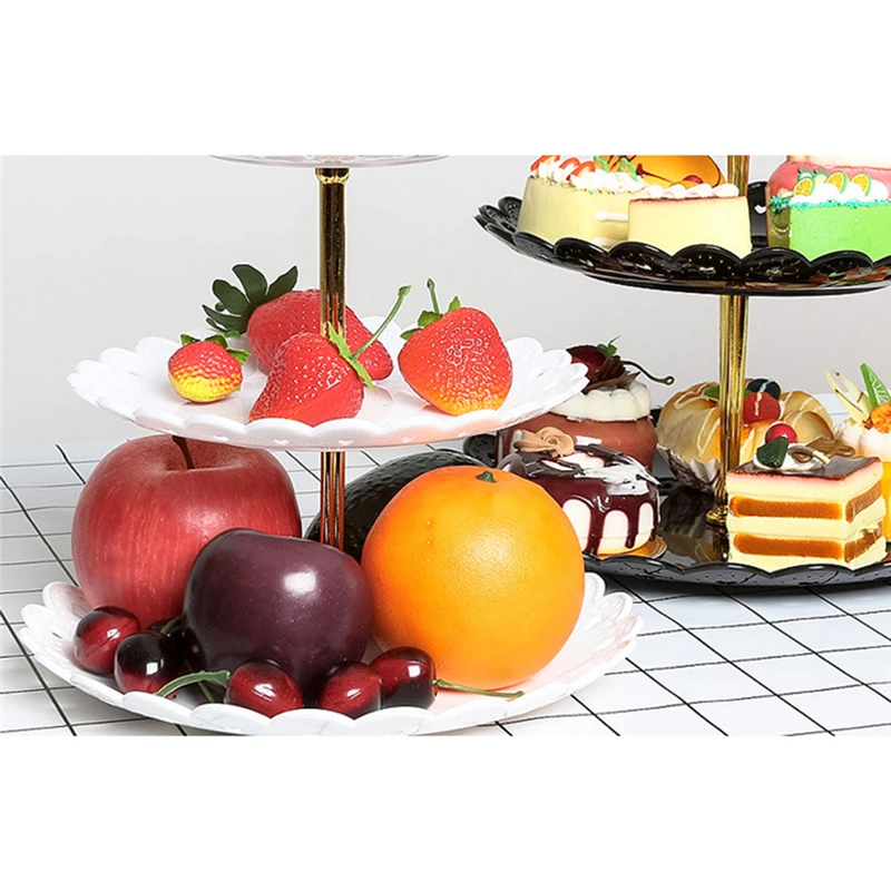 Трехслойная плодови чиния в европейски Стил, Чиния за сватбената торта, Кухненски принадлежности, Стойка за съхранение на десертни торти за Празнични партита . ' - ' . 2