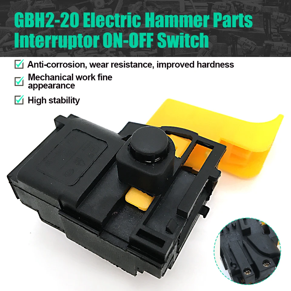 Замяна на резервни части Ключа за включване-ИЗКЛЮЧВАНЕ на Прекъсвач На Bosch GBH2-20 GBH2-24 GST85PBE Електрически Чук Резервни Части За лаптопи Hardnes . ' - ' . 0