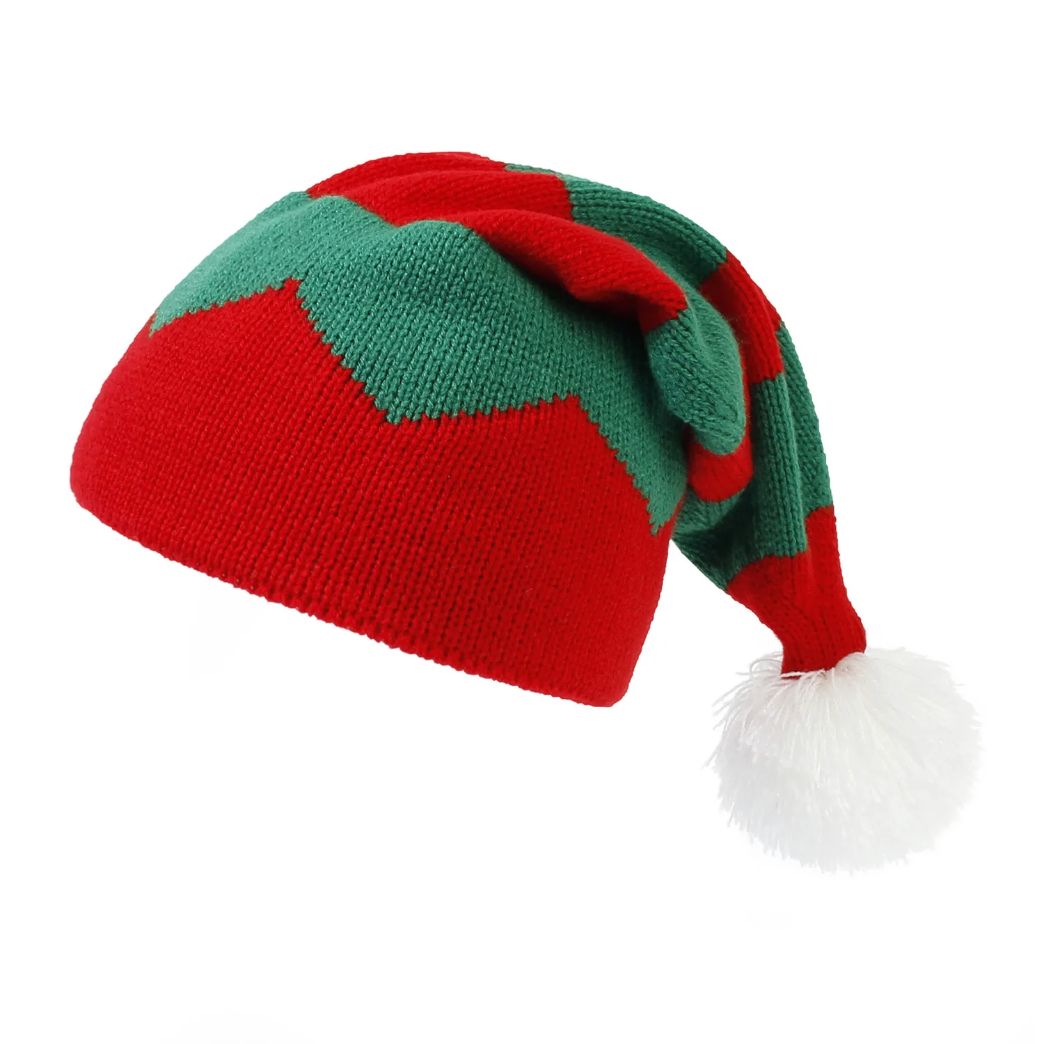 Коледна шапчица Дядо-Бини, Вязаная шапка, един Елф Дядо Коледа, Червено-Зелено Вязаная подарък шапка на една кука, честита Нова Година 2024, весела Коледа, Шапки . ' - ' . 5