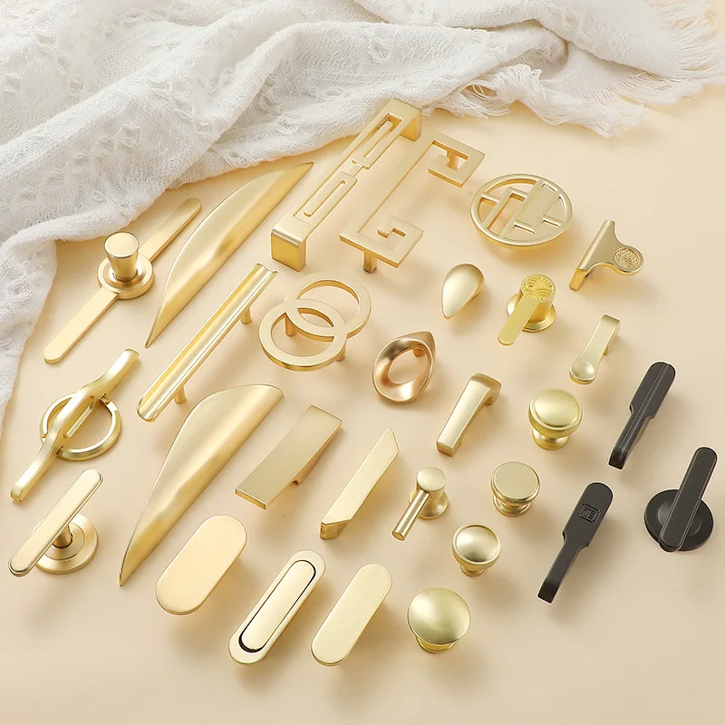 Модерни Златни дръжки за чекмеджета кухненски шкаф, Мебели в китайски стил, дръжки за гардероб, Фурнитурные дръжка и декоративни дръжки . ' - ' . 3