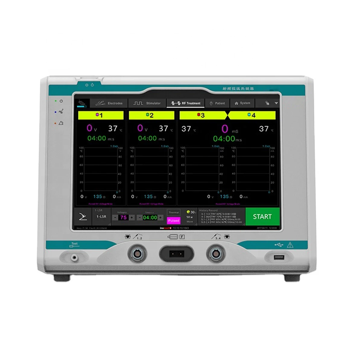 Генератор на щети с четири радиочастотными канали за облекчаване на болката с напълно цифрово TFT-екран MSLRP02 . ' - ' . 0