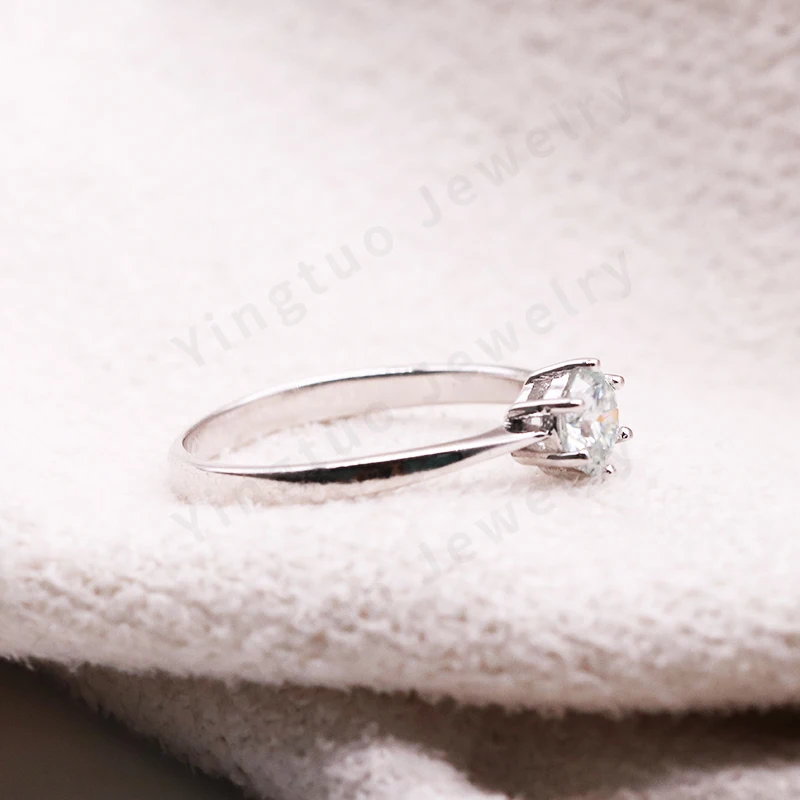 SOXW висококачествени бели пръстени с кубическим цирконием CZ, Бижута за жени от сребро проба 925 . ' - ' . 1