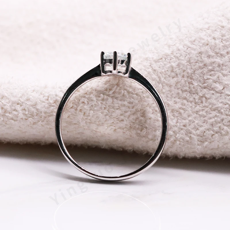 SOXW висококачествени бели пръстени с кубическим цирконием CZ, Бижута за жени от сребро проба 925 . ' - ' . 5