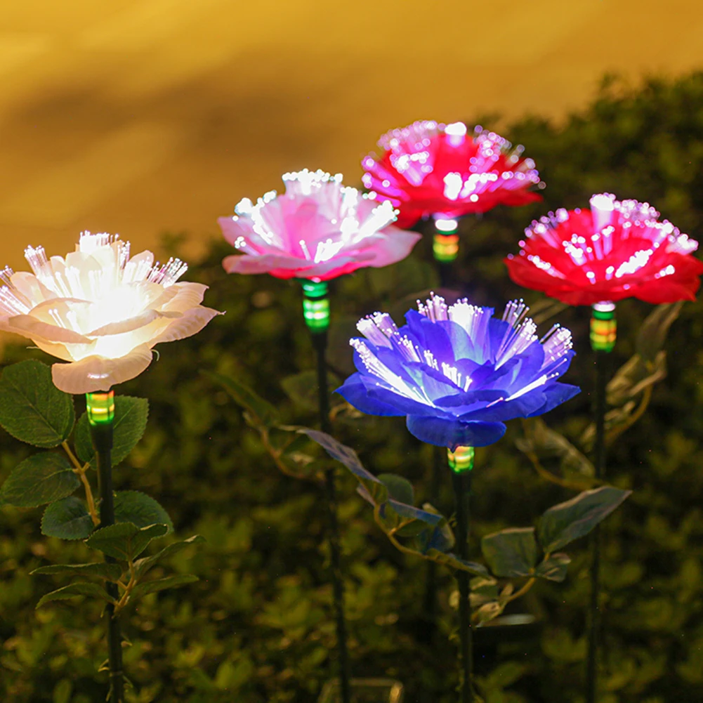Led Слънчеви Външни светлини, Имитация на цветето Роза на слънчеви батерии, лампа за рози 200 ма, лампа за вътрешния двор . ' - ' . 0
