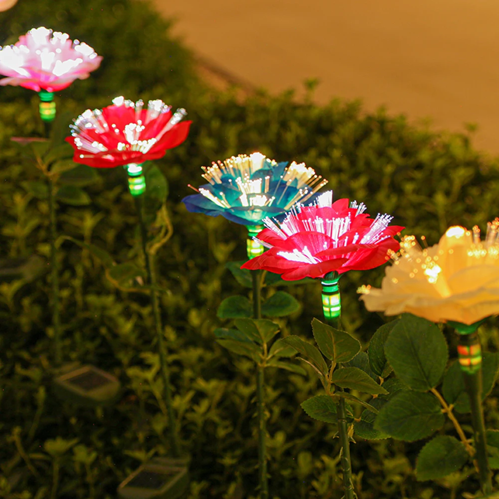 Led Слънчеви Външни светлини, Имитация на цветето Роза на слънчеви батерии, лампа за рози 200 ма, лампа за вътрешния двор . ' - ' . 2