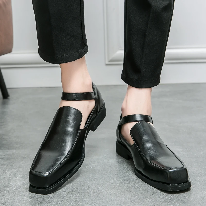 Летни бизнес сандали за възрастни, мъжки черни обувки с каишка и катарама, мъжки маркови модни модел сандали, мъжки Удобни Ежедневни обувки . ' - ' . 1