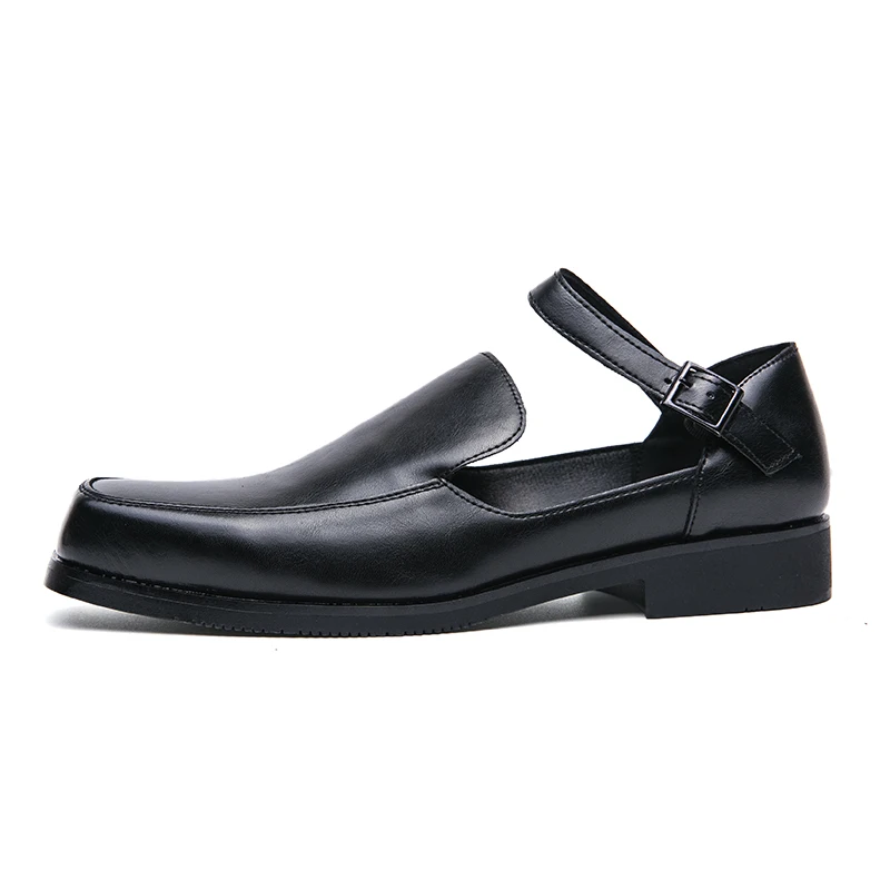Летни бизнес сандали за възрастни, мъжки черни обувки с каишка и катарама, мъжки маркови модни модел сандали, мъжки Удобни Ежедневни обувки . ' - ' . 2