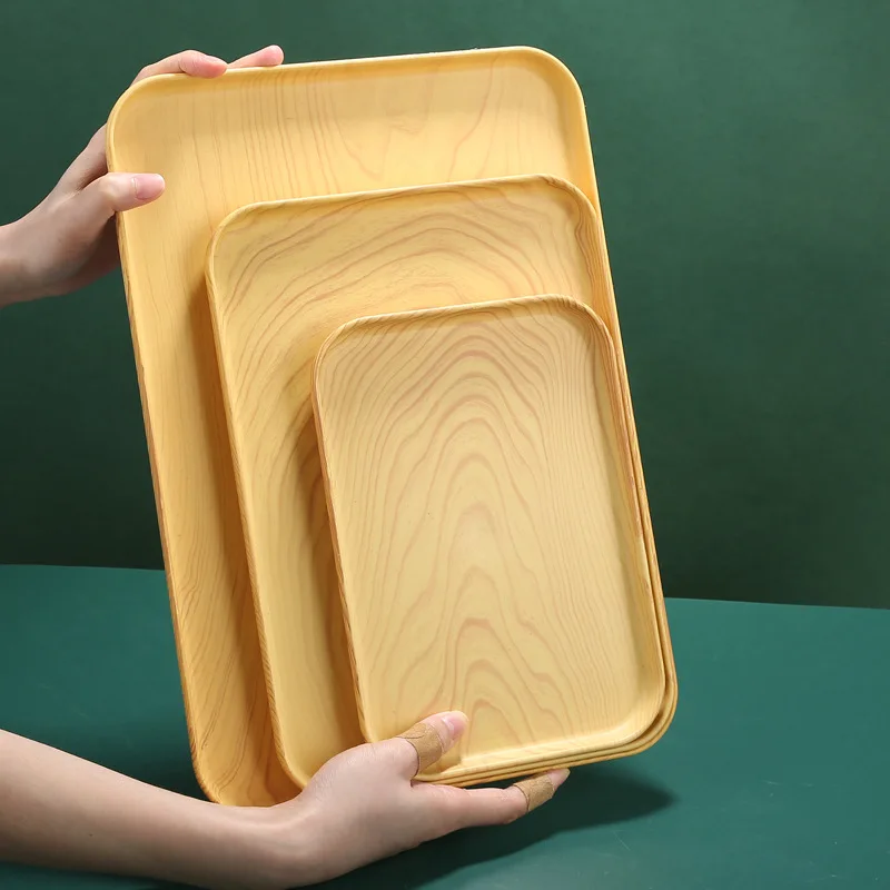Пластмасова тава Японски Творчески дървен Палет Правоъгълна тава за съхранение В хола Органайзер за съхранение на хляб, Чиния за съхранение на бижута . ' - ' . 0