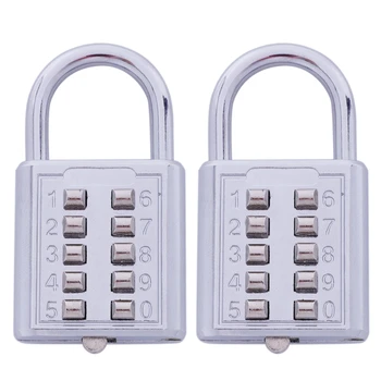 2X Противоугонный бутон разход заключване с цифра Push Password Lock Заключване за сигурност от сплав с Куфар Кодекс заключване за багаж
