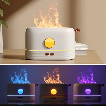 3 цвята, лампа-овлажнител на въздуха, дифузор етерично масло, ултразвукова туманообразователь, USB-имитатор на пламъка, лека нощ
